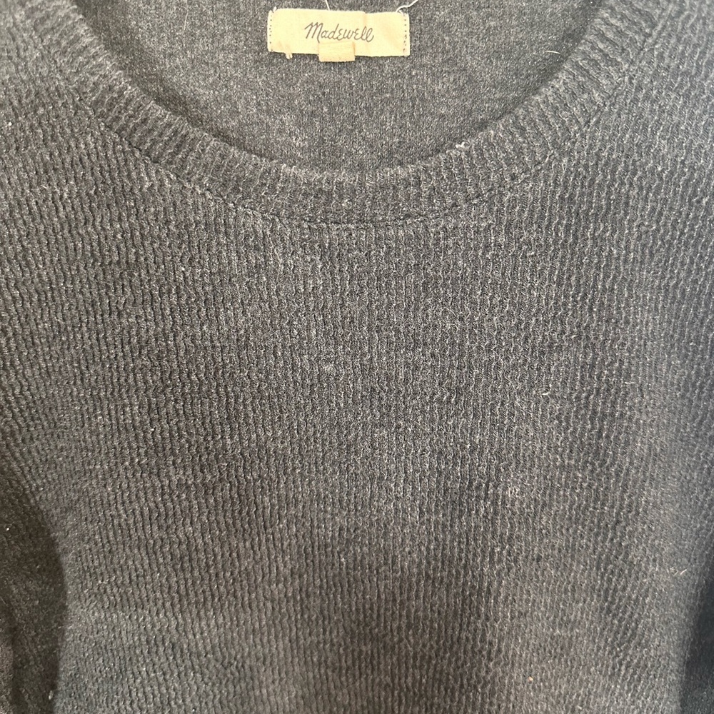 Madewell Ribbed Knit Sweater – charcoal – Size Medium - Picture 3 of 4